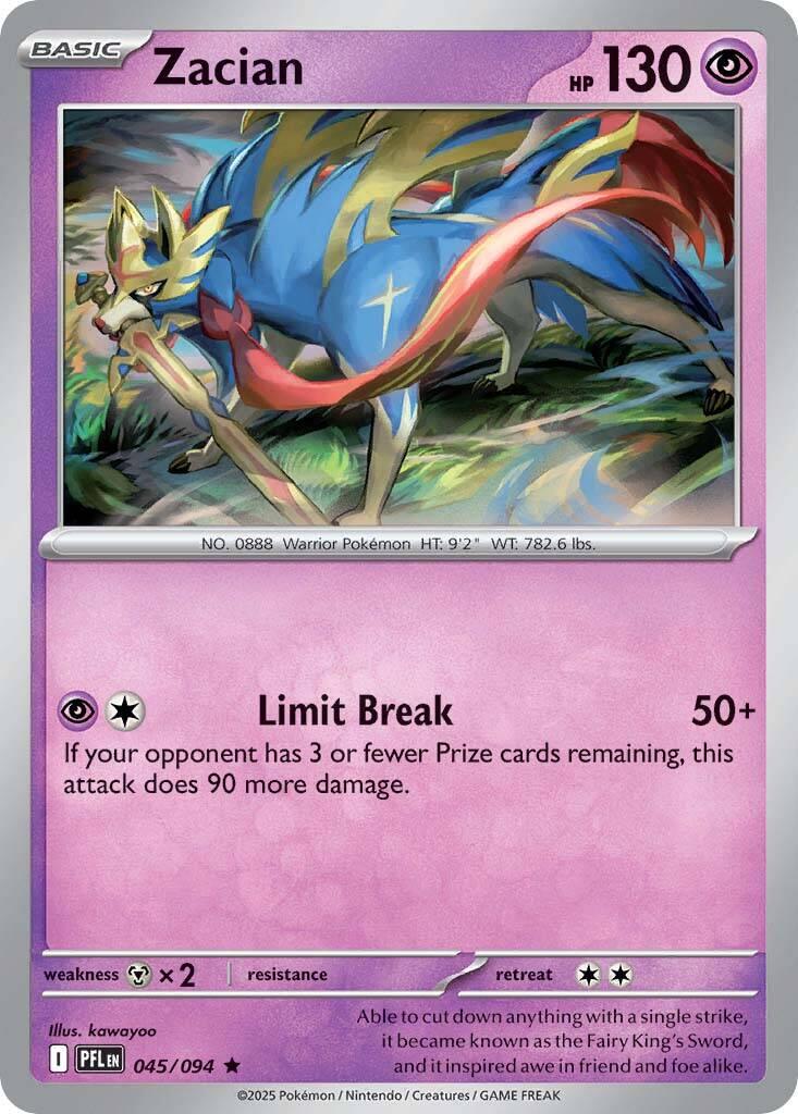 Phantasmal Flames Zacian [Holo] Pokémon card